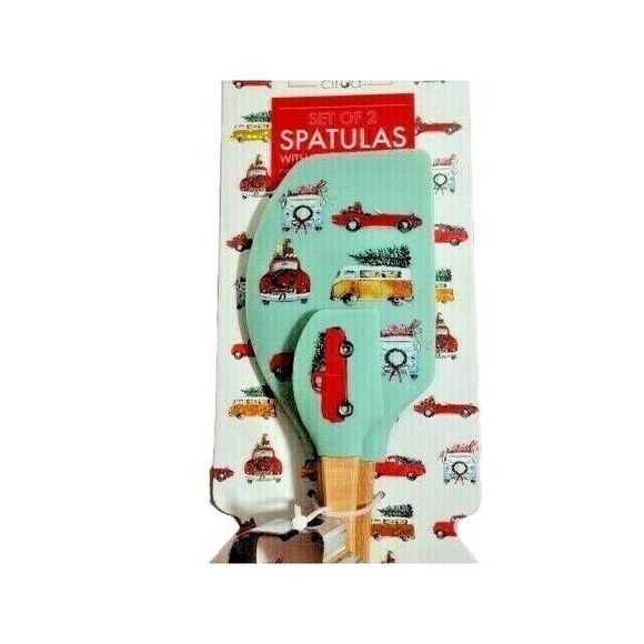 Ciroa Christmas Spatula Truck and Tree Cookie Cutter Retro Holiday 3-Piece NEW - Picture 2 of 3